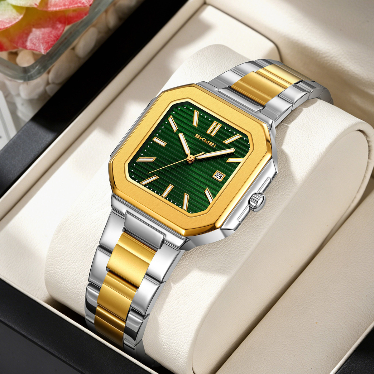 Momento de pareja de acero reloj de cuarzo multicolor impermeable relojes comerciales regalos personalizados fábrica de stock transfronterizo