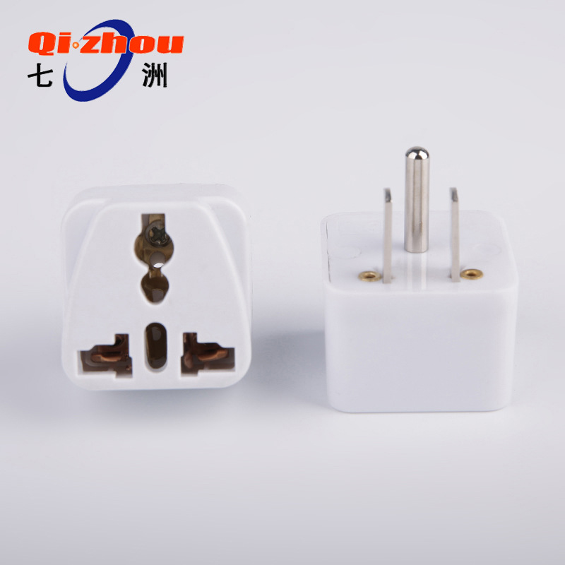 美式脚-多用孔转换器 美规美标电源转换插头 黑色白色现货可选