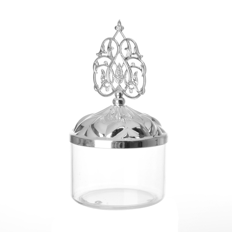 Venta al por mayor de estilo europeo oro y plata taza de postre de plástico taza de hornear decoración de la boda del banquete suministros caja de embalaje creativo