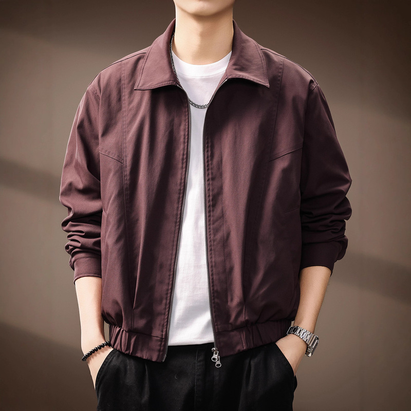 High-End Japanese-Style Simple Design Lapel Jacket for Men, Autumn New Trendy Brand Casual Loose Sports Windbreaker Jacket for Men