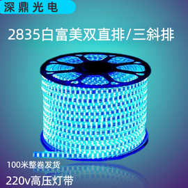 led高压户外防水灯带2835120灯高亮户外家用工程三排斜双排氛围灯