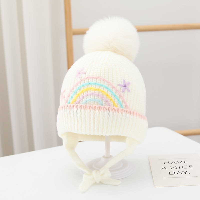 Children Unisex Cartoon Style Cute Simple Style Rainbow Wool Cap display picture 4