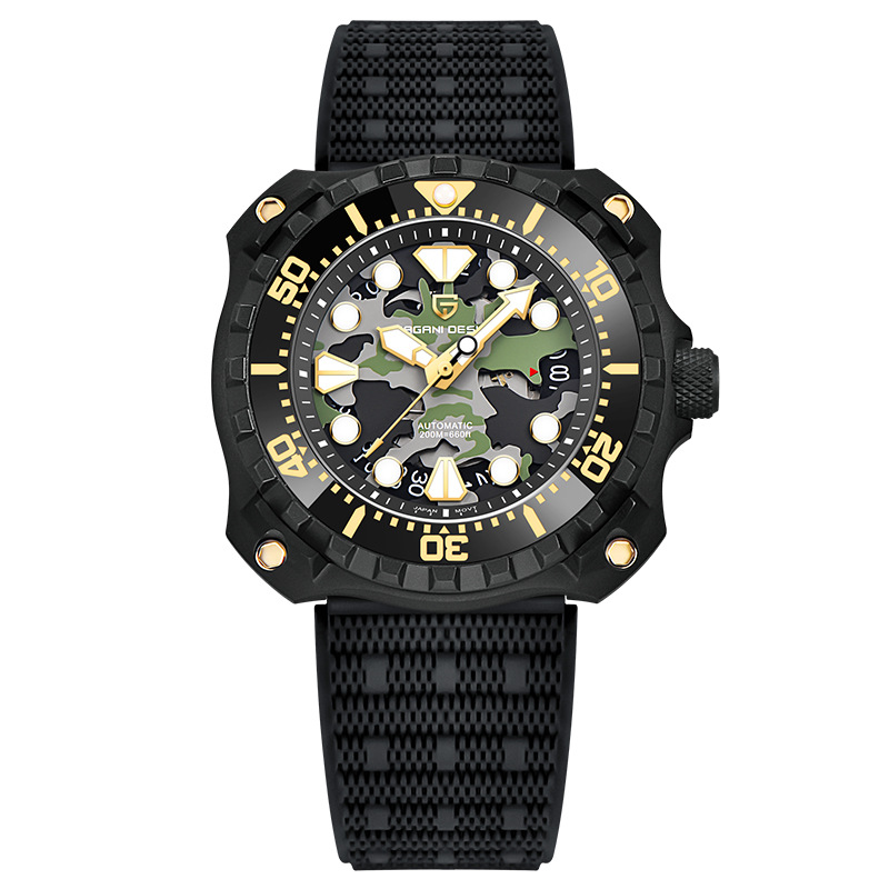 Pagani bojiani PD-YN009 reloj para hombre concha de acero cinta luminosa impermeable reloj mecánico automático