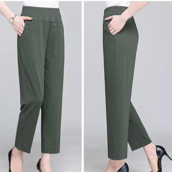 Summer thin elastic base trousers