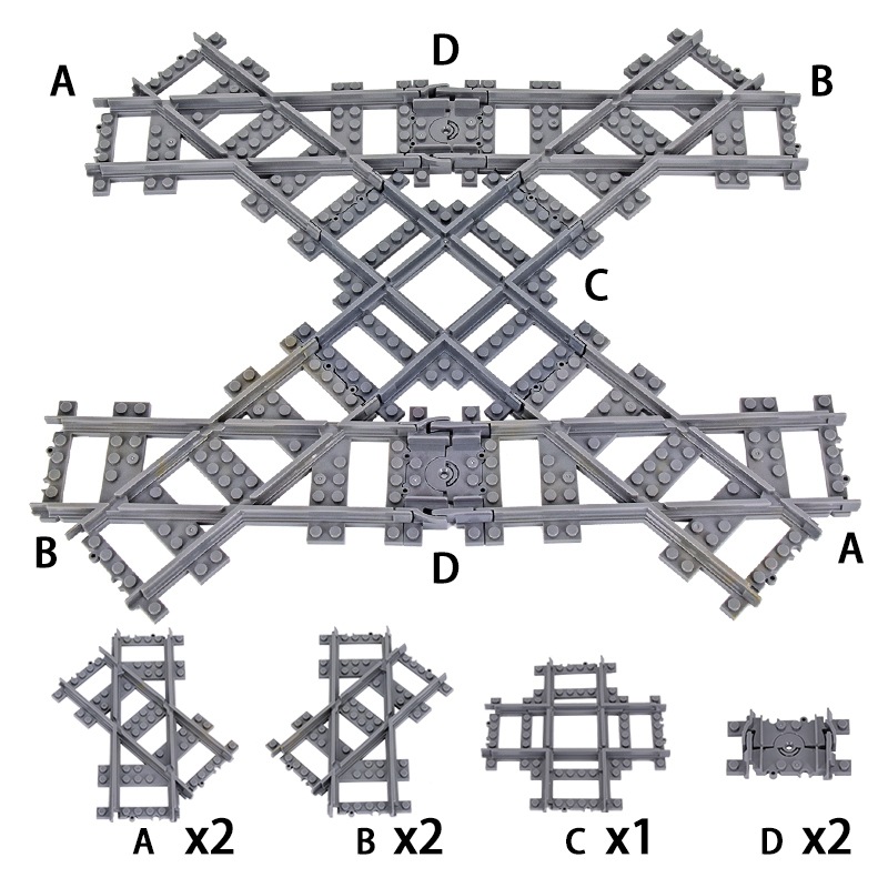 Tren De La Ciudad vía del tren compatible con el carril recto curva combinación escena pequeña partícula montaje bloques de construcción bolsa de juguete