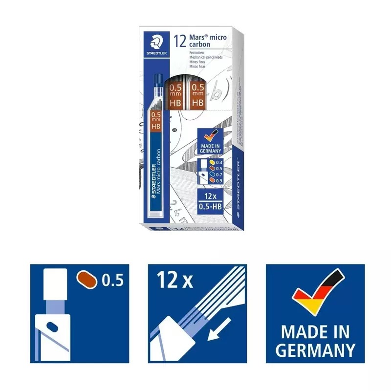 Minas para Portaminas 250 0.3mm 0.5mm 0.7mm 0.9mm 1.3mm 2.0mm de Grafito