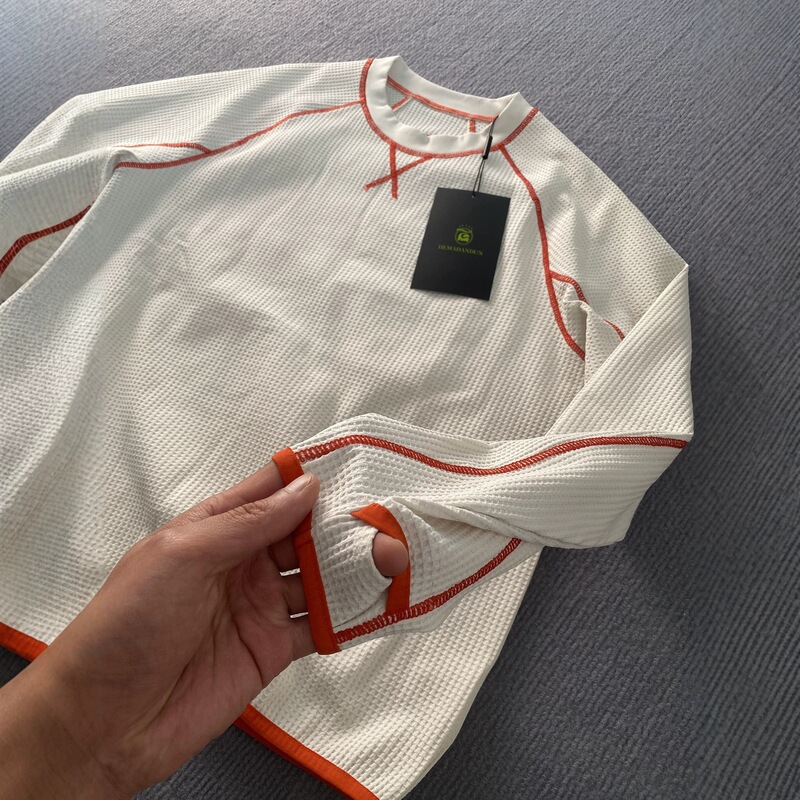 White Hasselblad-Style Outdoor Waffle Fitness Sports Pullover Sweatshirt Moisture-Wicking Base Layer Long-Sleeve T-Shirt White Hasselblad-Style Outdoor Waffle Fitness Sports Pullover Sweatshirt Moisture-Wicking Base Layer Long-Sleeve T-Shirt