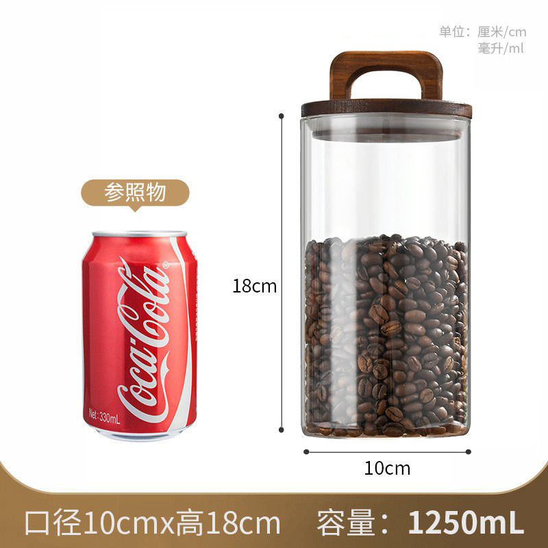 アメリカンハンドル蓋付きコーヒージャー、レトロな食品ディスプレイ収納ジャー、ガラス保存ジャー、防湿密封ガラスジャー|undefined