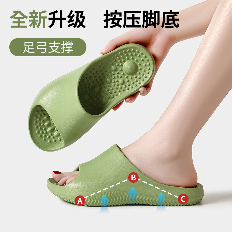 2026 New Model Arch Support Slippers for Men with Flat Feet, Acupoint Foot Therapy, Indoor Non-Slip Silent Slippers for Women with Thick Soles