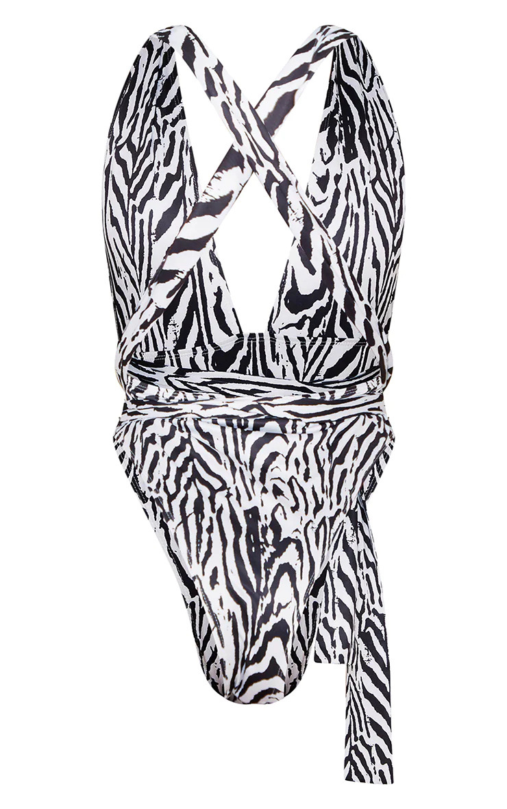 168g Weight Sleeveless Sleeve Length Pullovers Placket Type Polyester Fabric Type Regular Top Length Bodysuit Tops Type 1 Piece Quantity Swimming Pool, Swimming Occasion Breathable Function Skinny Fit Type Zebra Pattern Women'S Gender Printing Design Fashion Style Women's Fashion Zebra Printing 1 Piece One Piece 32