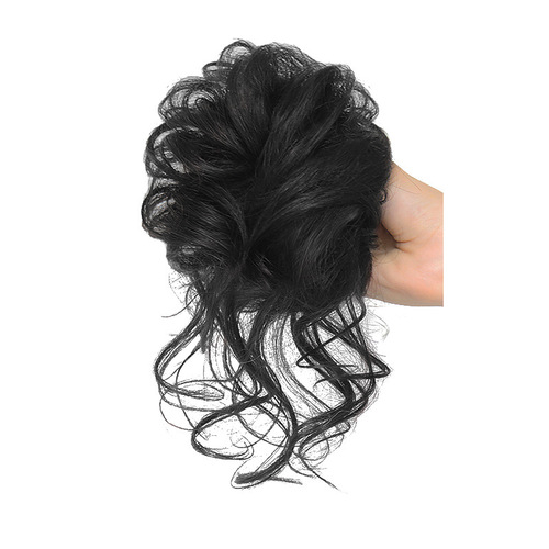 European and American wigs, fashionable hair buns, hair buns, fluffy and messy long beard braids, wigs, ponytail hair rings