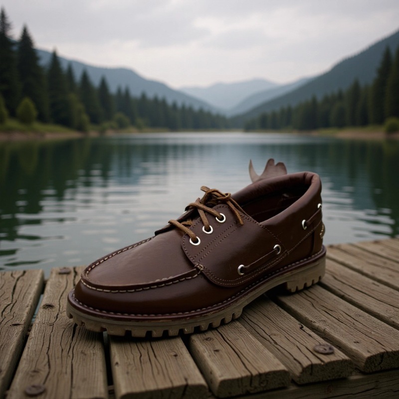 男士休闲鞋矮帮皮沿条手缝帆船鞋加粗线缝梗