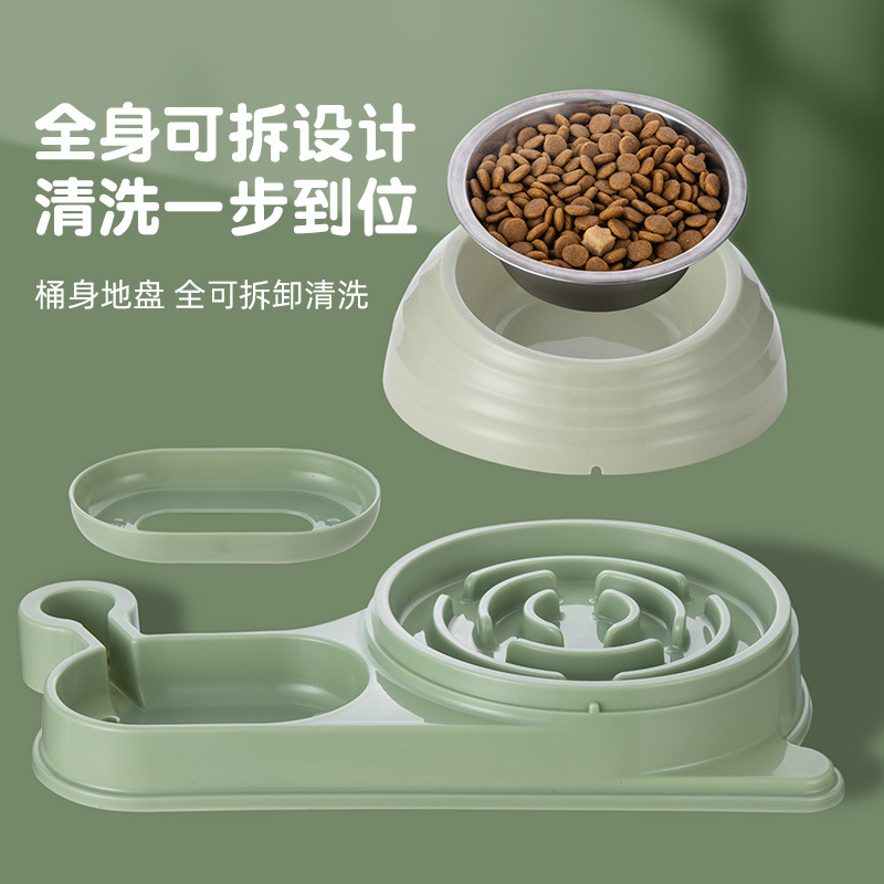 Nuevo cuenco de gato con forma de caracol, cuenco de comida lenta, bebida de agua para mascotas, comida para gatos, doble cuenco anti-derramamiento, agua y alimentos.