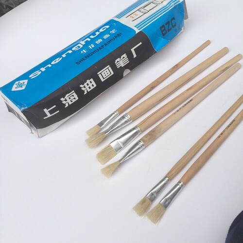 Shenghua brand white pole oil paint brush, white pole row pen, No. 1-12 row pen, bristle oil paint brush, manufacturer wholesale