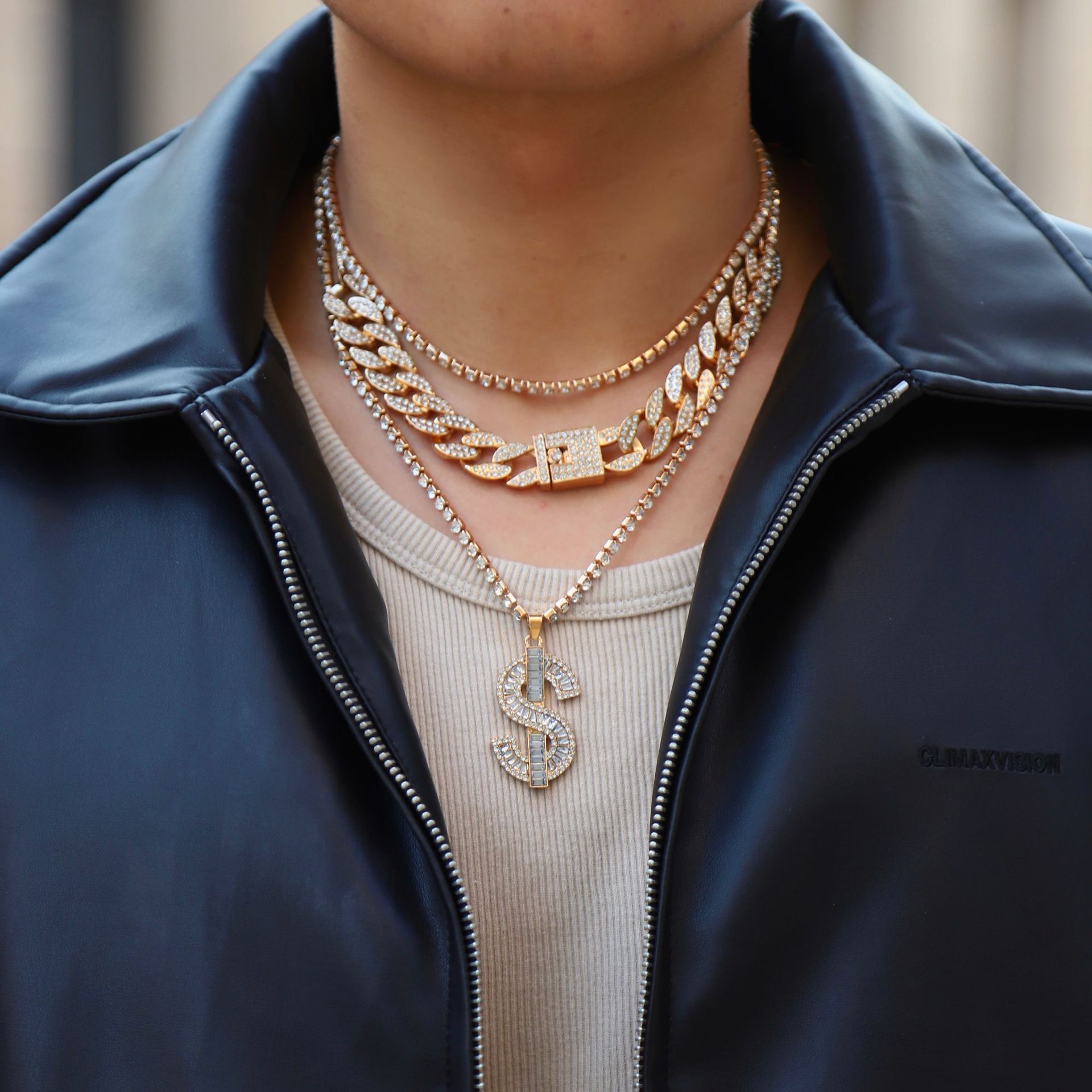 Heart Shape Hip-Hop Retro Alloy Layered Necklaces Wholesale display picture 1