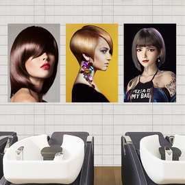 理发店发廊男女发型多图片美发海报造型贴画挂画墙贴纸墙壁画自粘
