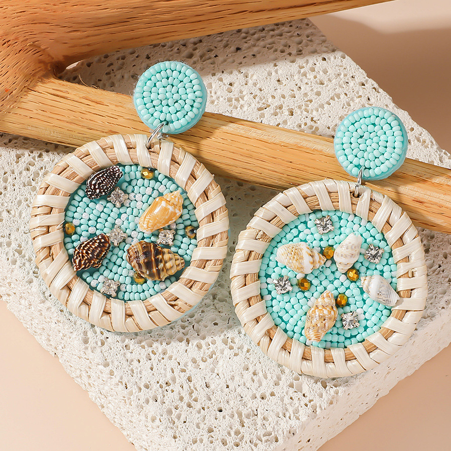 Mostacilla Material 1 Pair Vacation Starfish Hippocampus Beaded Mostacilla Drop Earrings