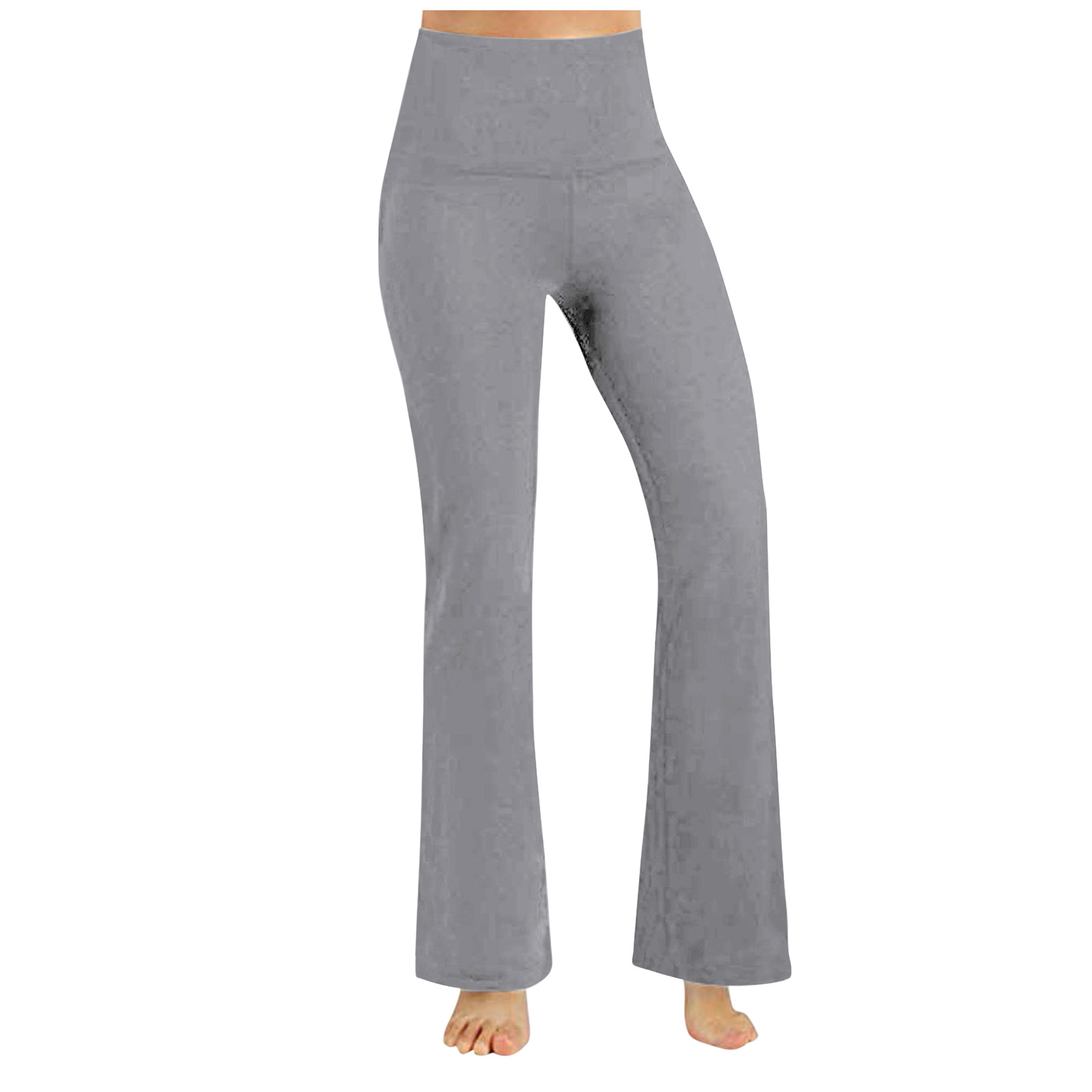 Women's Clothing fashionable slimming new high waisted high elastic solid color large leg pants casual yoga pants _voghion.com