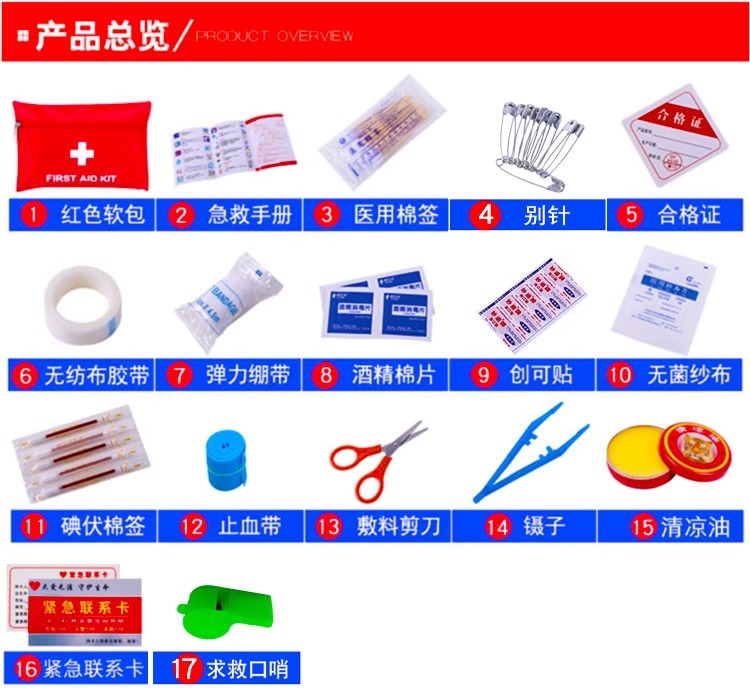 First Aid Kit Home Outdoor Car suit Home Travel Kit Portable Earthquake Emergency Student Epidemic Prevention Kit Health Kit