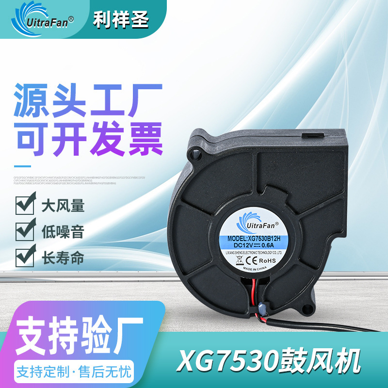 Dc7530 Blower Centrifugal Fan Oil-Bearing Turbine Fan Dc Cooling Mobile Phone 8025 Cooling Fan