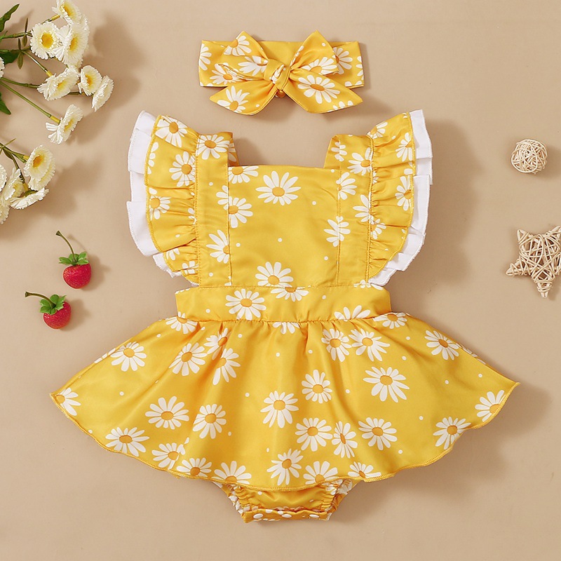 Cute Heart Shape Flower Printing Polyester Girls Dresses display picture 4