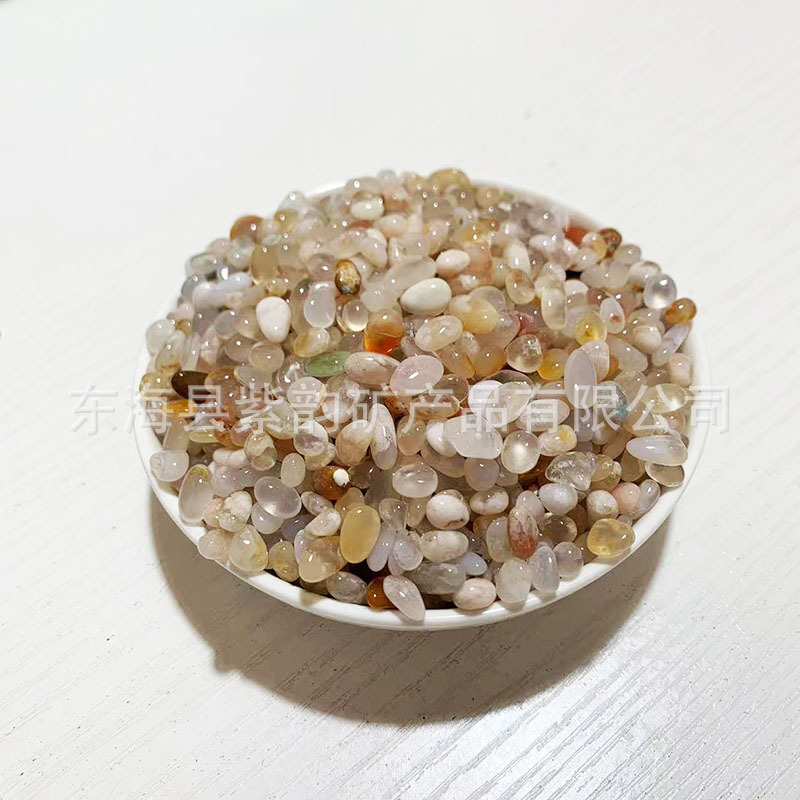 卸売り天然水晶砕石粉紫黄水晶七色水晶水槽植木鉢装飾消磁水晶砕石|undefined