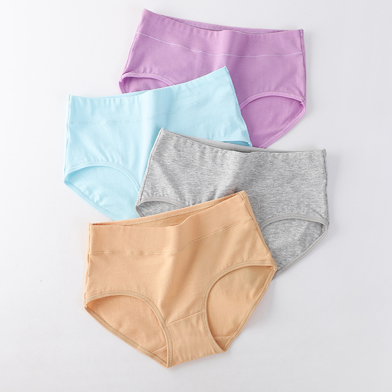 Ropa interior de mujer 95 algodón color sólido estilo coreano chica transpirable más tamaño Mediados de cintura ropa interior estudiante