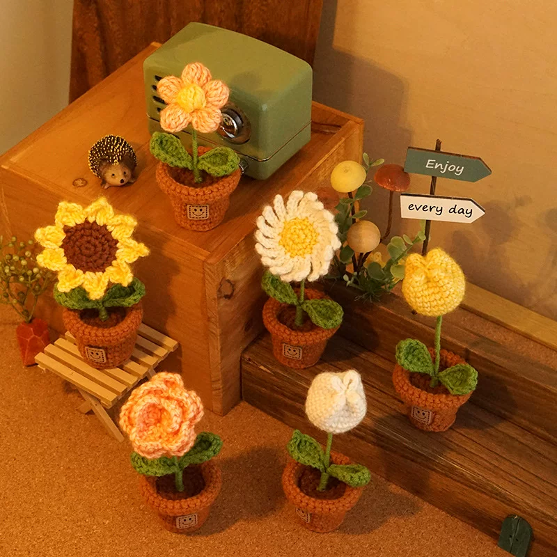 Woven small pot Фэйфэй, набор материалов для плетения, ручная работа, букет, подсолнух, подарок на день рождения