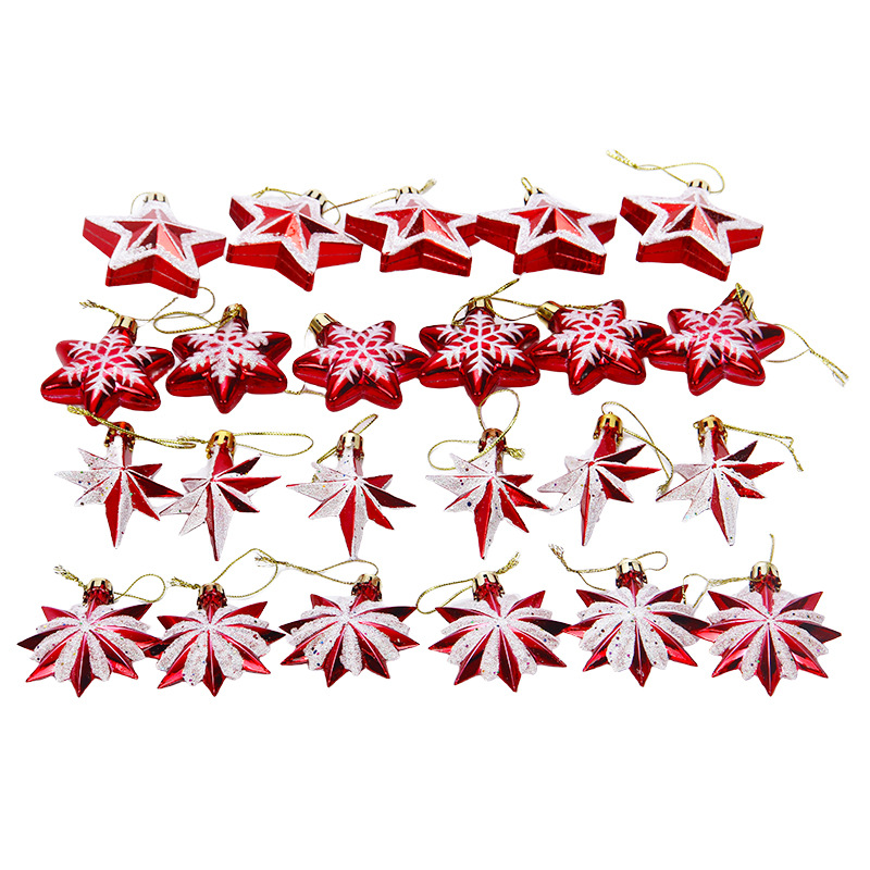 Christmas New Christmas five-pointed star decoration Christmas tree pendant Christmas Eve gift_voghion.com
