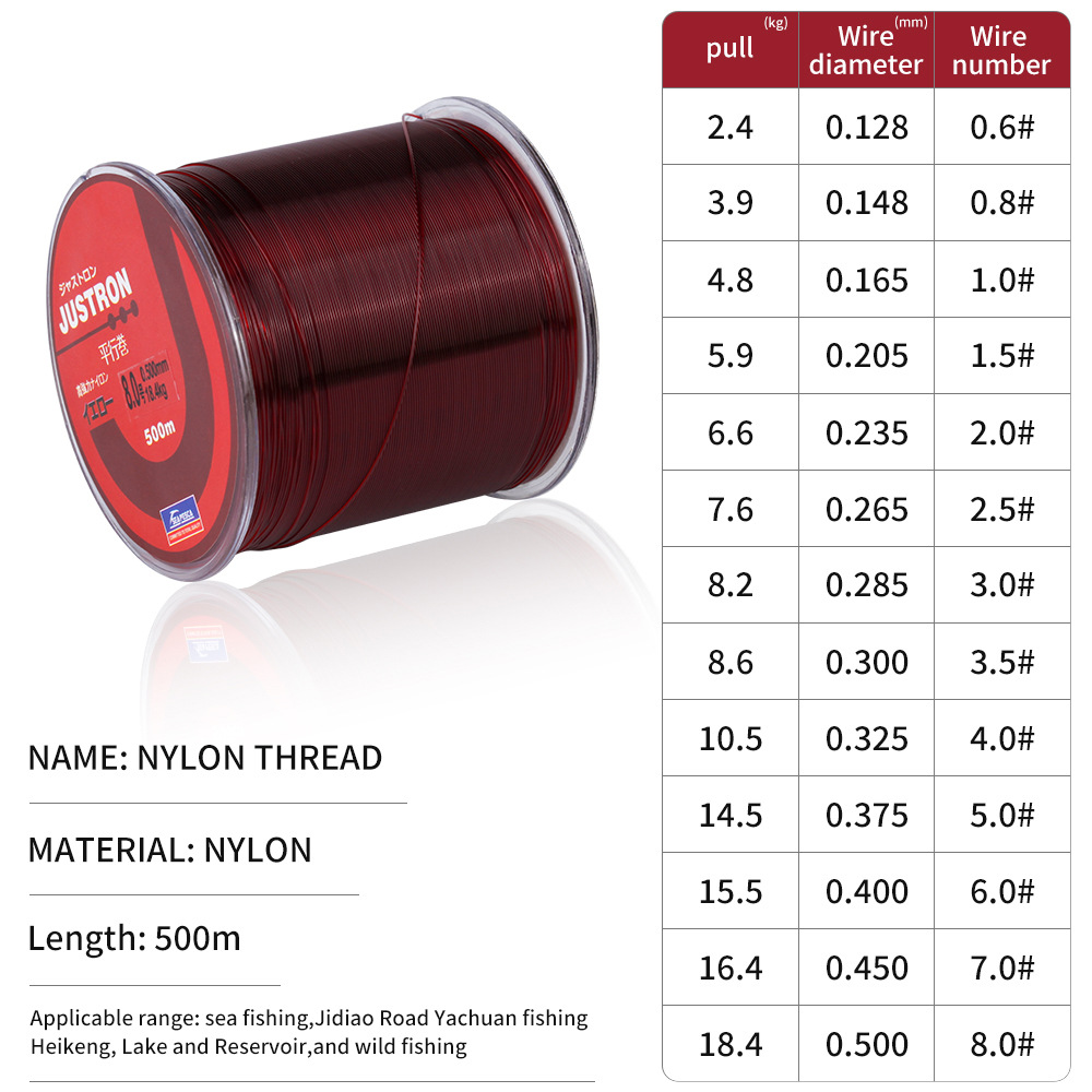 Luya bait 500 meters enhanced the nylon line color sea pole road Asian bait and the fishing line parallel paper fishing line fishing gear 3