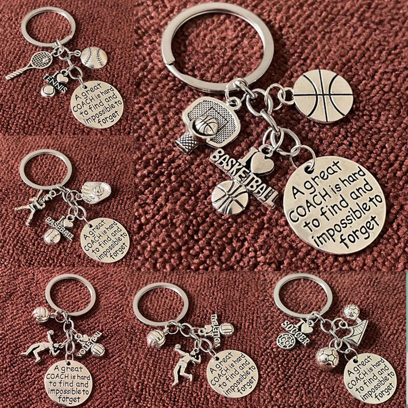Ball Sports Coach Jewelry Gift Tennis Volleyball Basketball Football Baseball Rugby Thanksgiving Coach Keychain Ball Sports Coach Jewelry Gift Tennis Volleyball Basketball Football Baseball Rugby Thanksgiving Coach Keychain