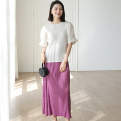 品質2024夏季新品小紅書力薦三宅褶皺休閒時尚高端T恤