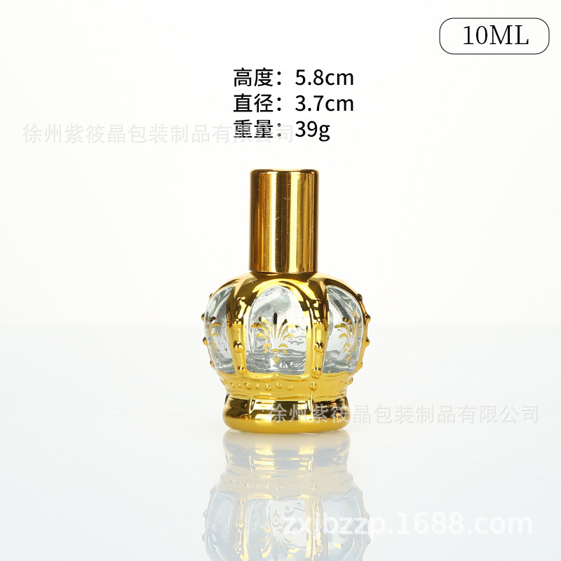 迪拜高档电镀精油瓶10ml旅行便捷小样分装瓶子香水滚珠玻璃瓶空瓶|undefined