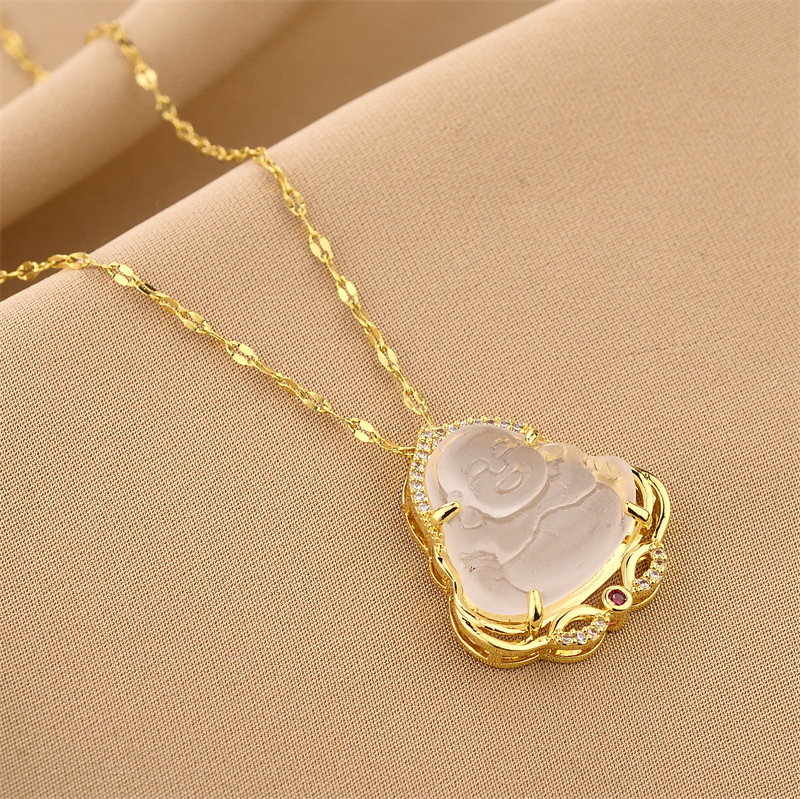 Collar de acero de titanio para mujeres simple y versátil estilo ligero de lujo nicho diseño de alta calidad no decoloración joyería de cadena de clavícula al por mayor