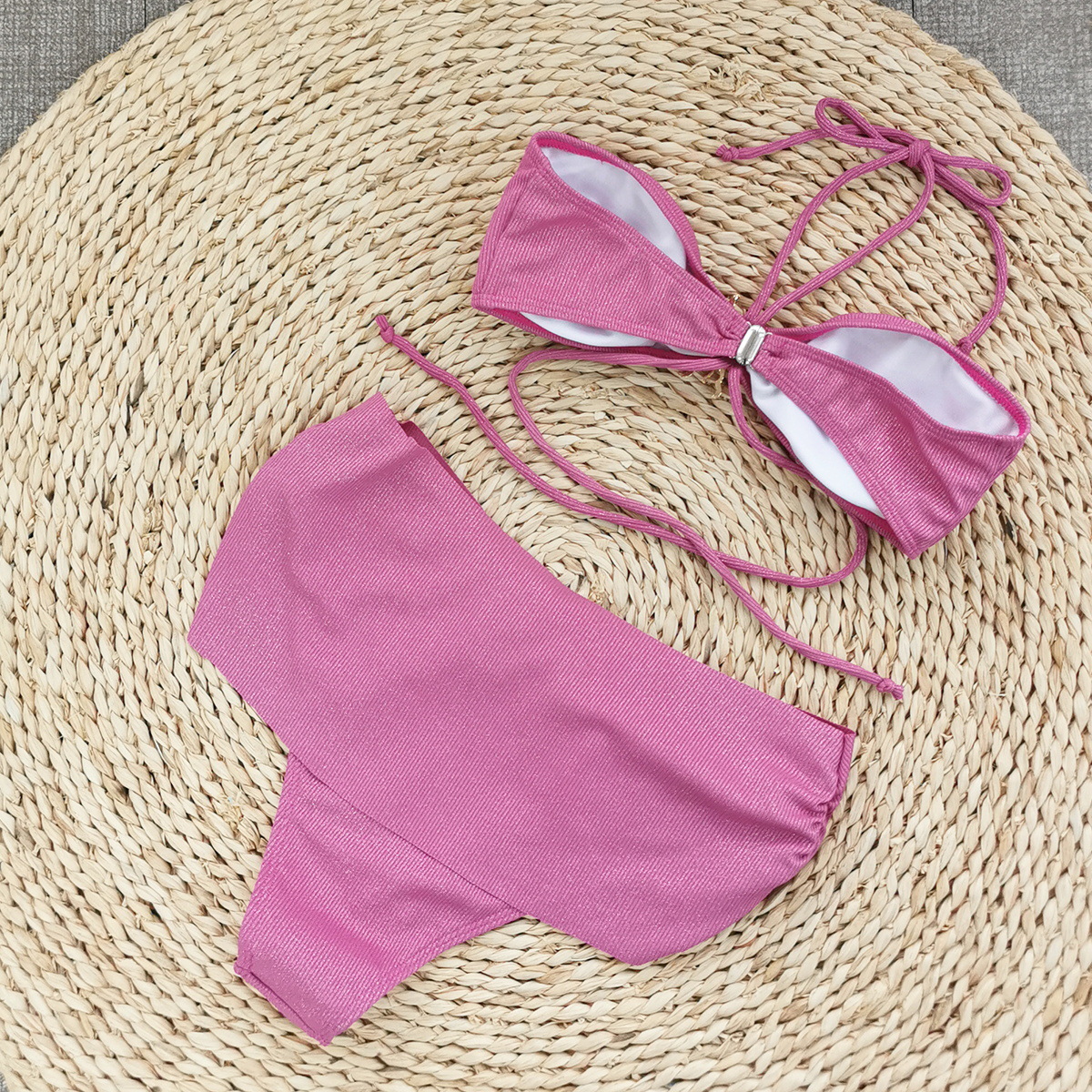 Women's Gender Women's Solid Color 2 Pieces Set Bikinis Swimwear