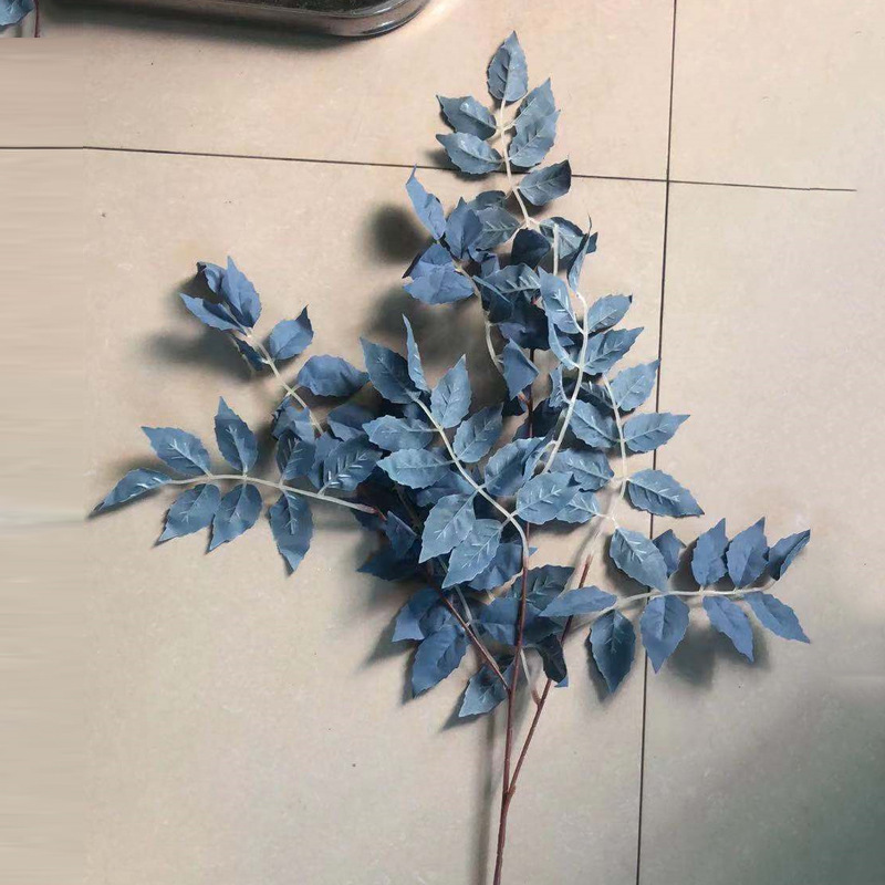蓝色仿真花高级感逼真假花仿真玫瑰花婚庆婚礼装饰插花花束热销批|undefined