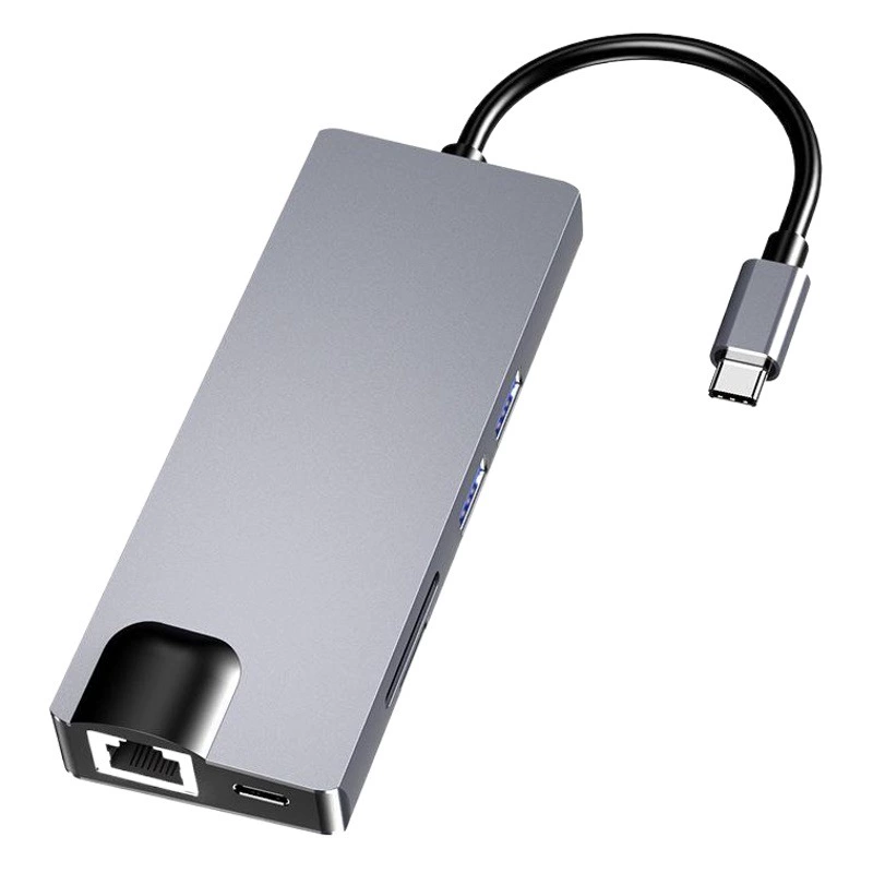 Трансграничная док-станция Type-C 8-в-1 HDMI/VGA преобразователь концентратор док-станция компьютерная сеть Card HUB