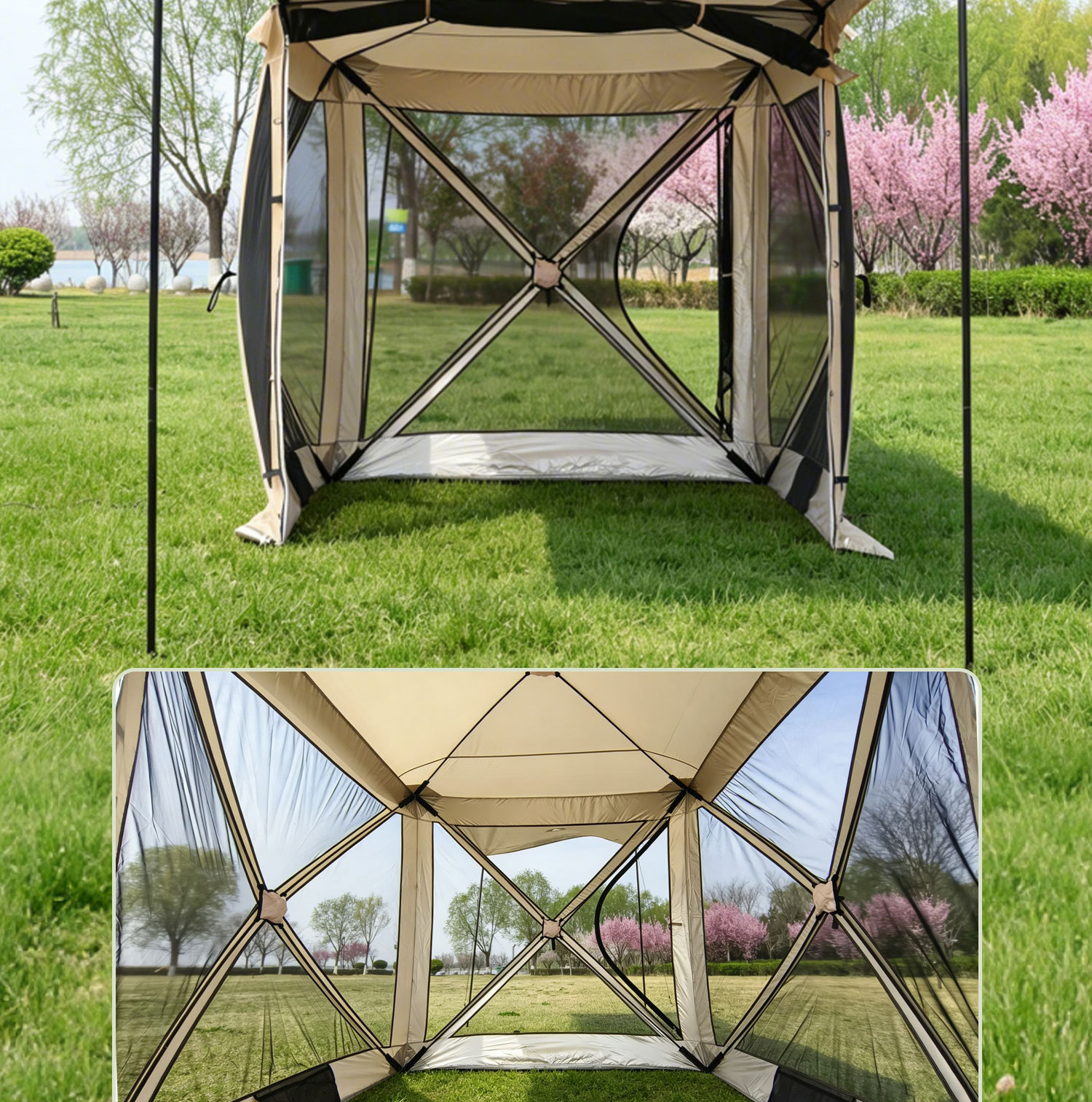 Four-Corner Car Rear Tent Canopy Quick-Open Gazebo for Self-Driving Tours, Rvs, No-Setup Camping Outdoor Tent
