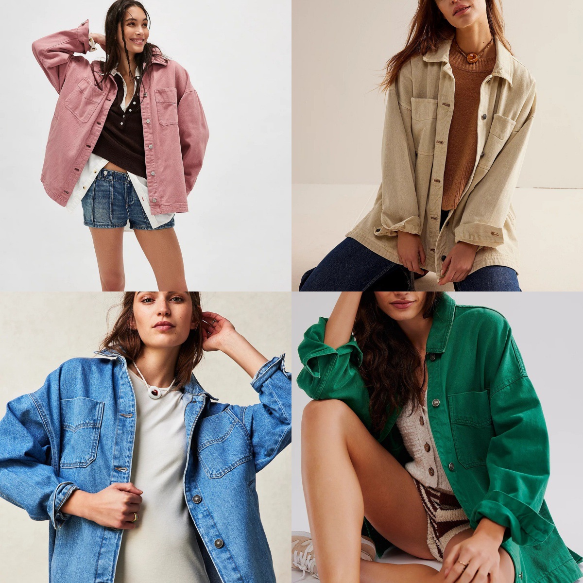 Cross-Border European and American 2026 Amazon Hot-Selling Casual Versatile Pocket Side-Slit Denim Women's Jacket Loose Fit Slimming
