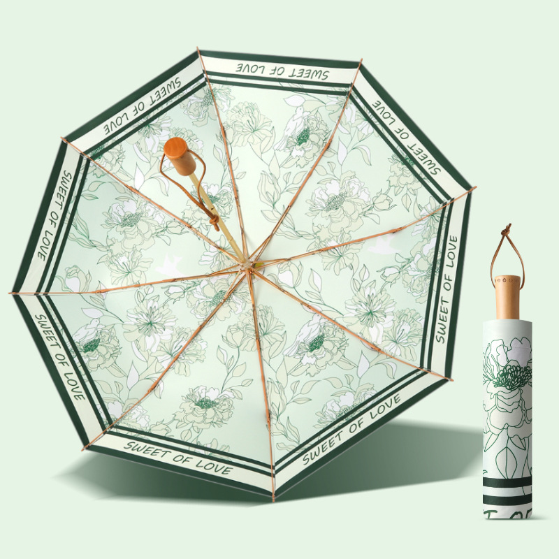 Retro Titanium Uv Protection Folding Sun Umbrella For Rain Or Shine_voghion.com
