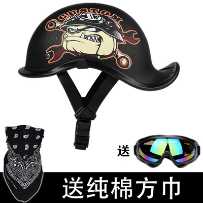 for Men and Women, Electric Motorcycle – Motosiklet kaskı (dəbilqə) - matte-black-pirate-dog-version-flower-not-3c-face-towel-goggles-m