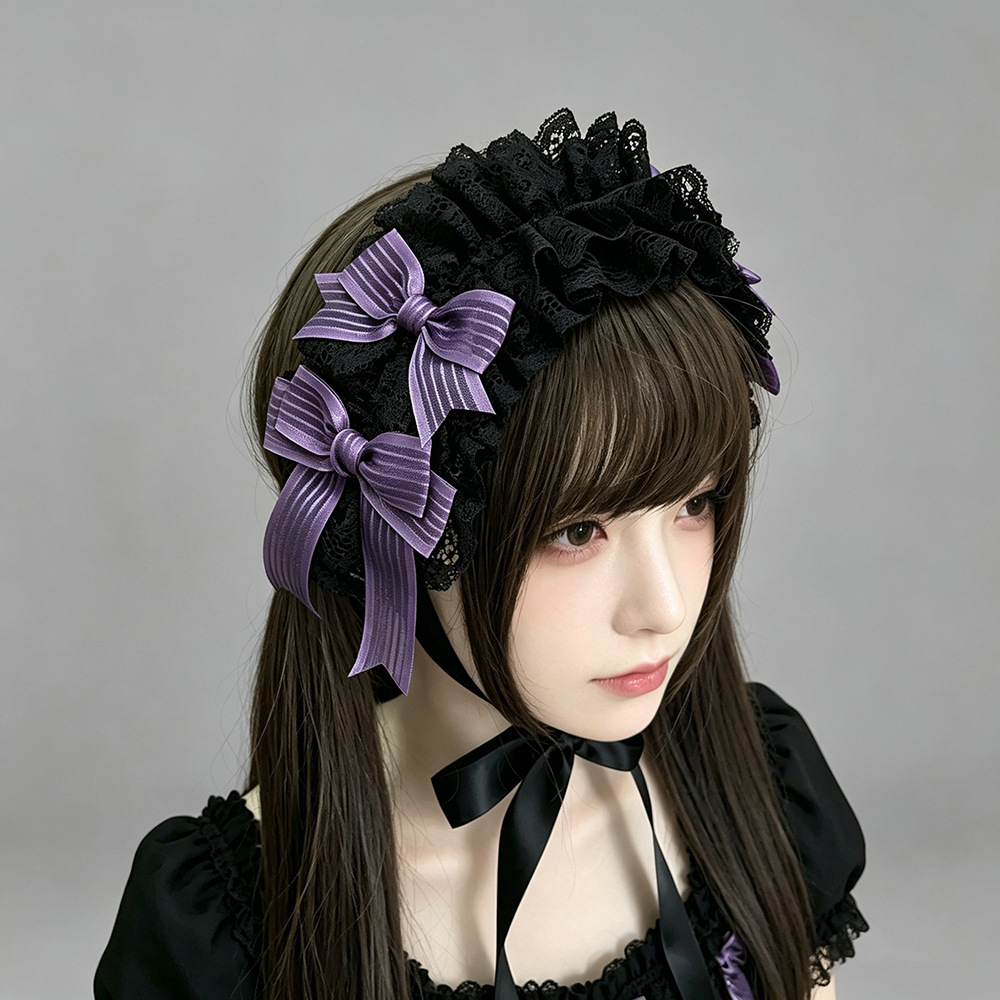 Dos dimensiones Lolita correa de cabello chica gato oreja clip de cabello cómic cosplay Lolita criada correa de cabello