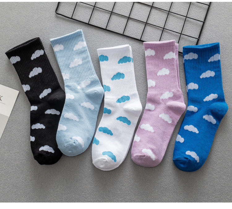 Clouds Socks Summer Thin Tube Socks Korea Autumn Cotton Stocks display picture 1