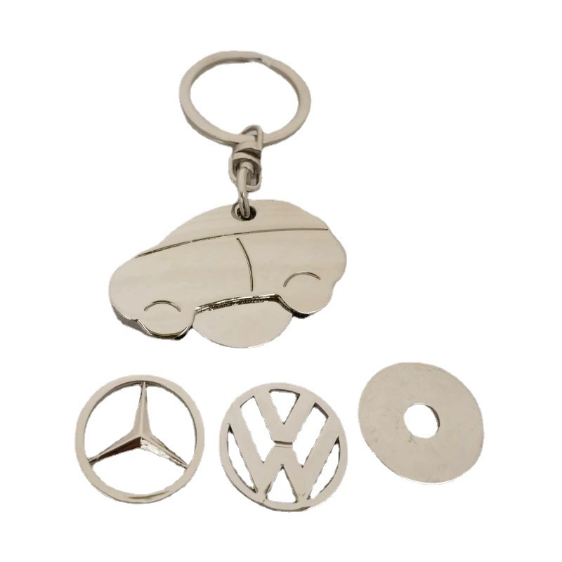 Shopping cart, token, geometric keychain, (Physicals)