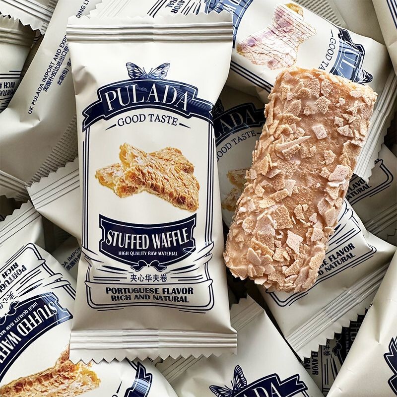 British Park Lada Chocolate Sandwich Waffle Oatmeal Cream Small Egg Roll Wedding Candy New Year's Goods Buy at ease