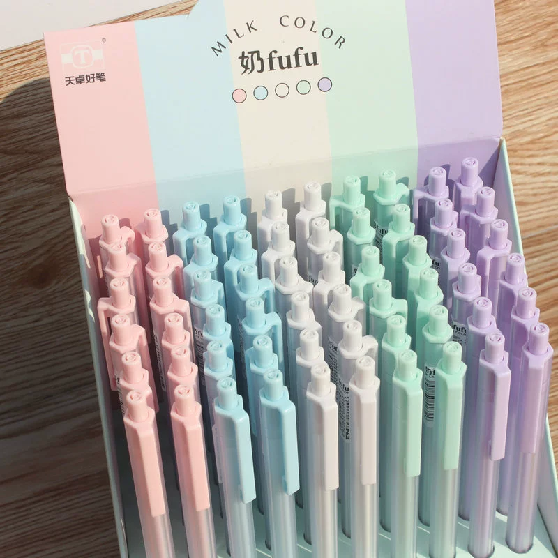 天卓 01905 Macaron color simple push-action pencil student activity pencil color automatic pen stationery wholesale