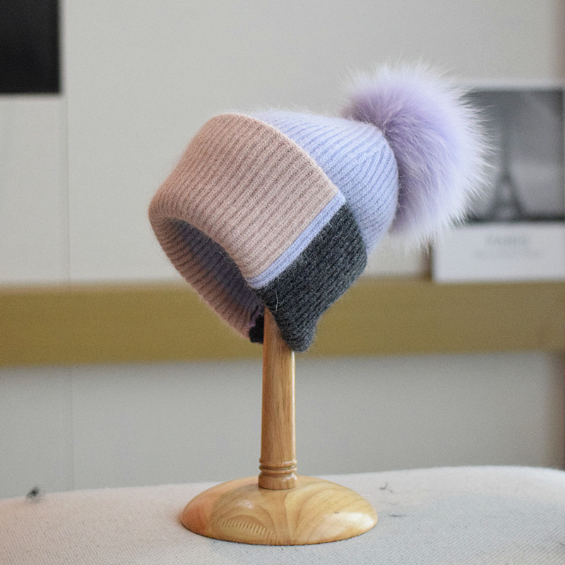 Women's Classic Style Color Block Eaveless Wool Cap display picture 14