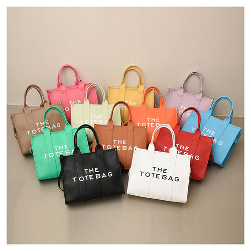 Export new style printed simple tote bag, large capacity letter portable armpit bag, fashion trend single shoulder crossbody bag
