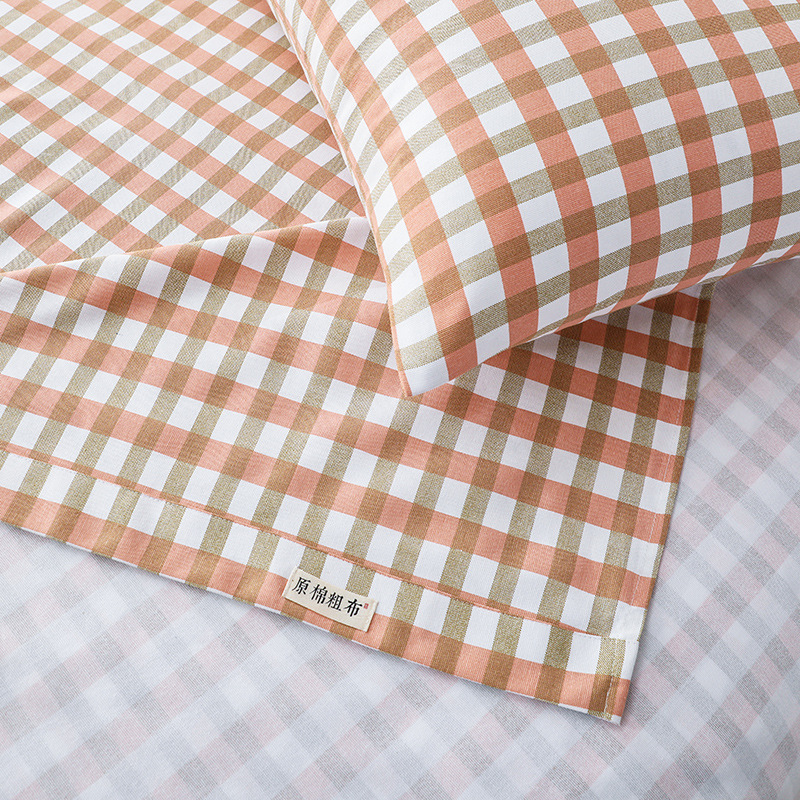 100% pure cotton old coarse cloth three-piece set 100% cotton bed sheets and pillowcases thick air-conditioned mat absorbent sweat breathable machine washable mat