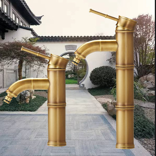 Outdoor Faucet Courtyard Single Cold Copper Wash Basin Stone Basin Garden Villa Outdoor Faucet